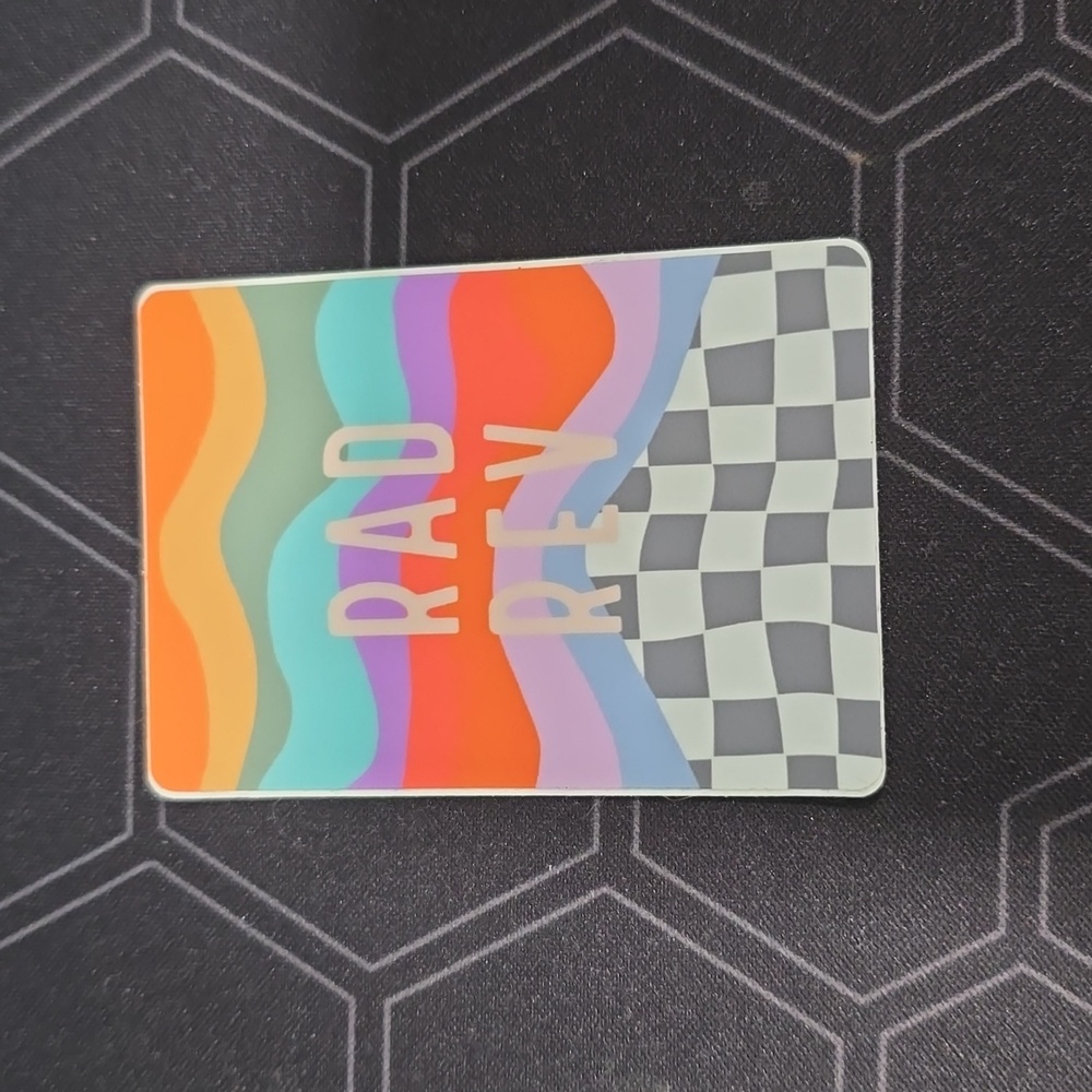 Rad Rev Rainbow Checkered Rad Sticker